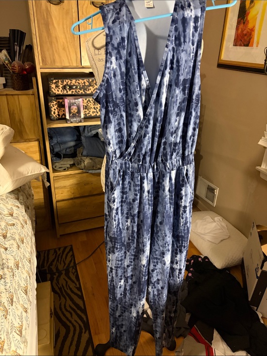 Old Navy Pants - Old Navy Active Blue Tie-Dye Sleeveless Jumpsuit - XS